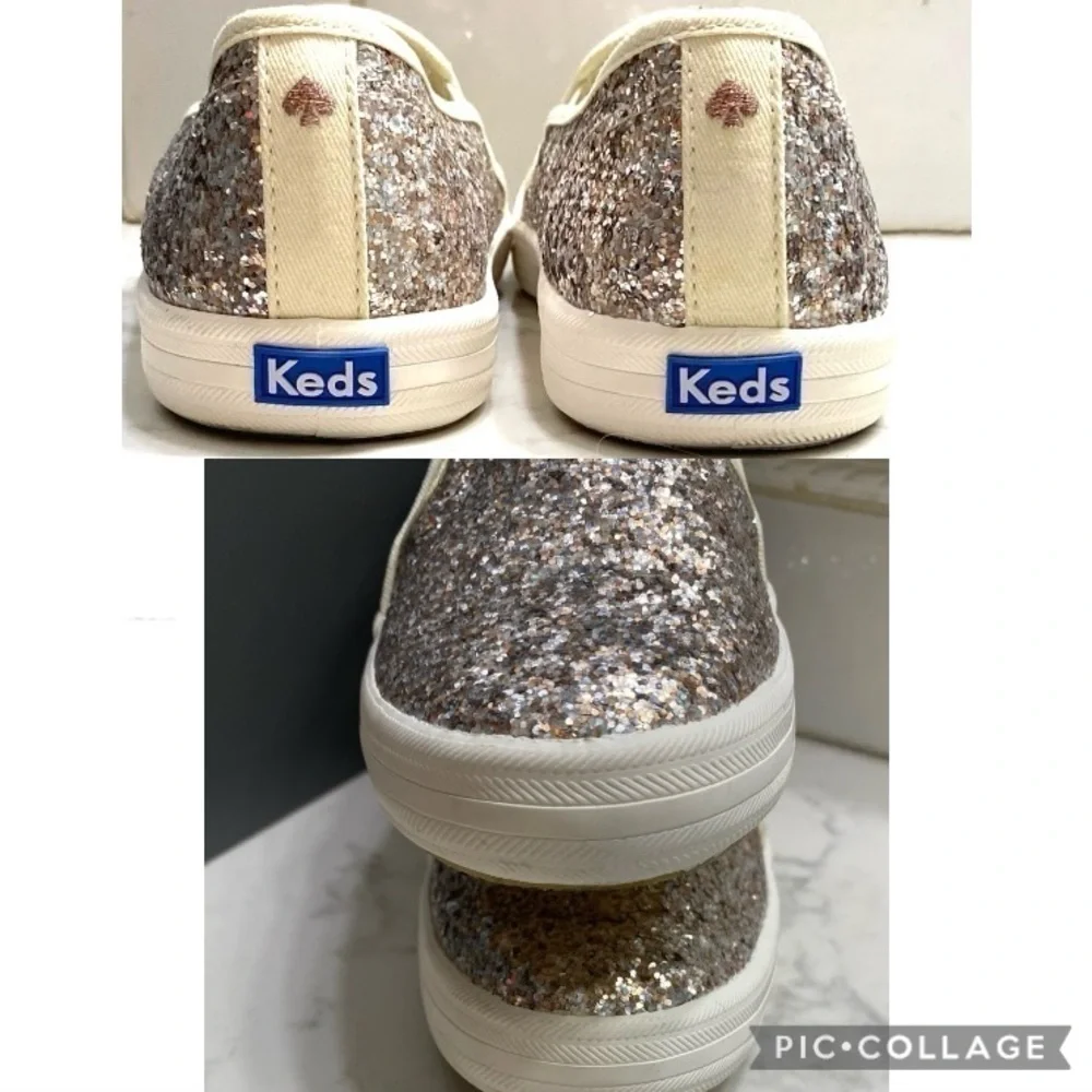 Kate Spade Double Decker Glitter Sneakers Size (5) (6-6.5) RUNS BIG